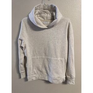 JOHN‎ ELLIOTT Oatmeal Heathered Hoodie Relaxed Side Zip Kangaroo Pocket Women OS